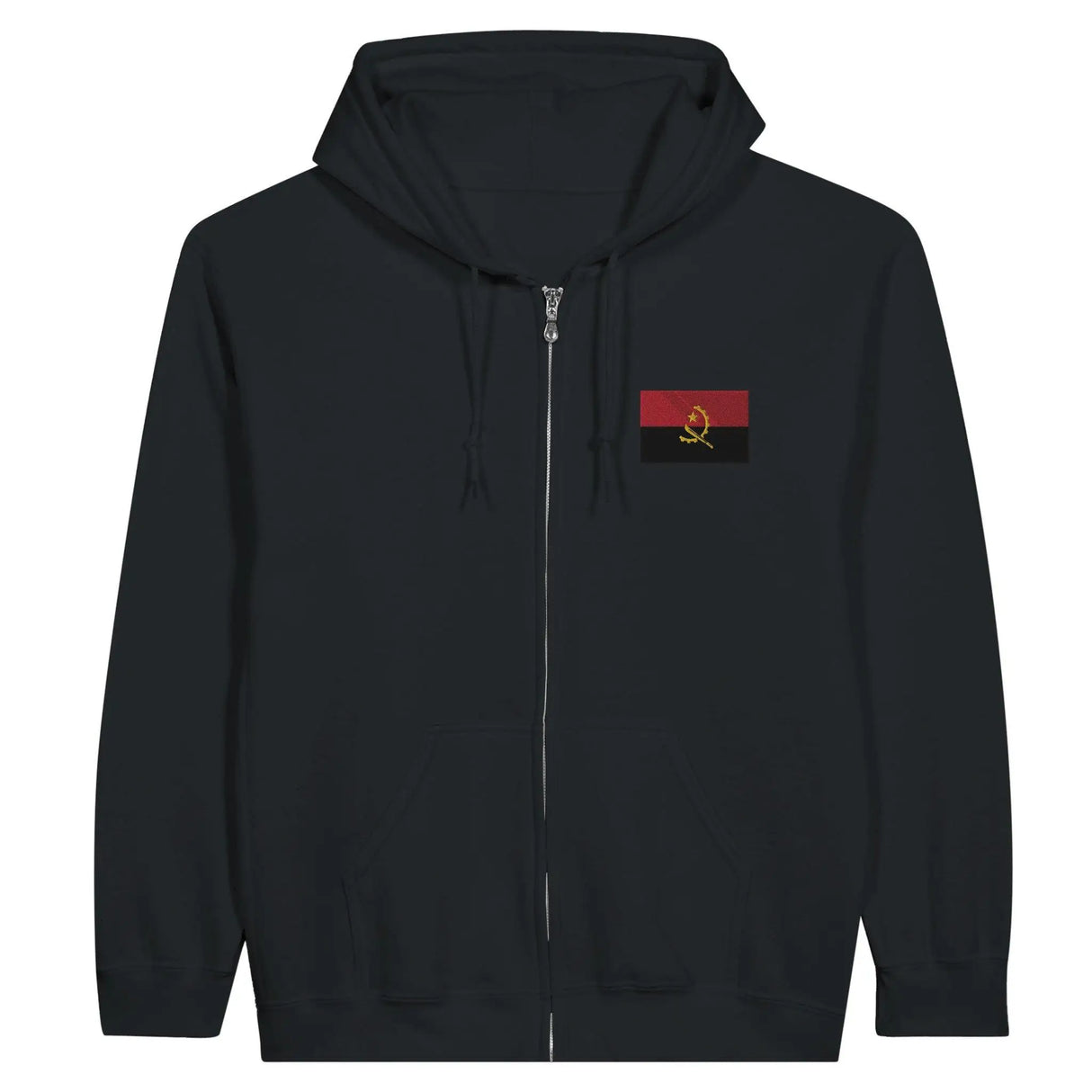 Sweat à capuche angola coton mélangé broderie couleur