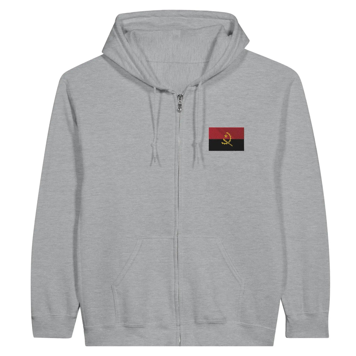 Sweat à capuche angola coton mélangé broderie couleur