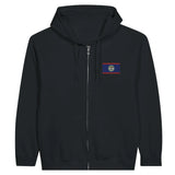 Sweat à capuche belize coton broderie couleur fermeture éclair