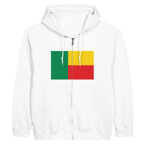 Sweat à capuche bénin coton mélangé fermeture éclair