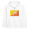 Sweat à capuche bhoutan coton mélangé broderie zip