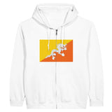 Sweat à capuche bhoutan coton mélangé broderie zip
