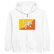 Sweat à capuche bhoutan coton mélangé broderie zip