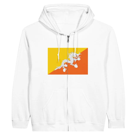 Sweat à capuche bhoutan coton mélangé broderie zip