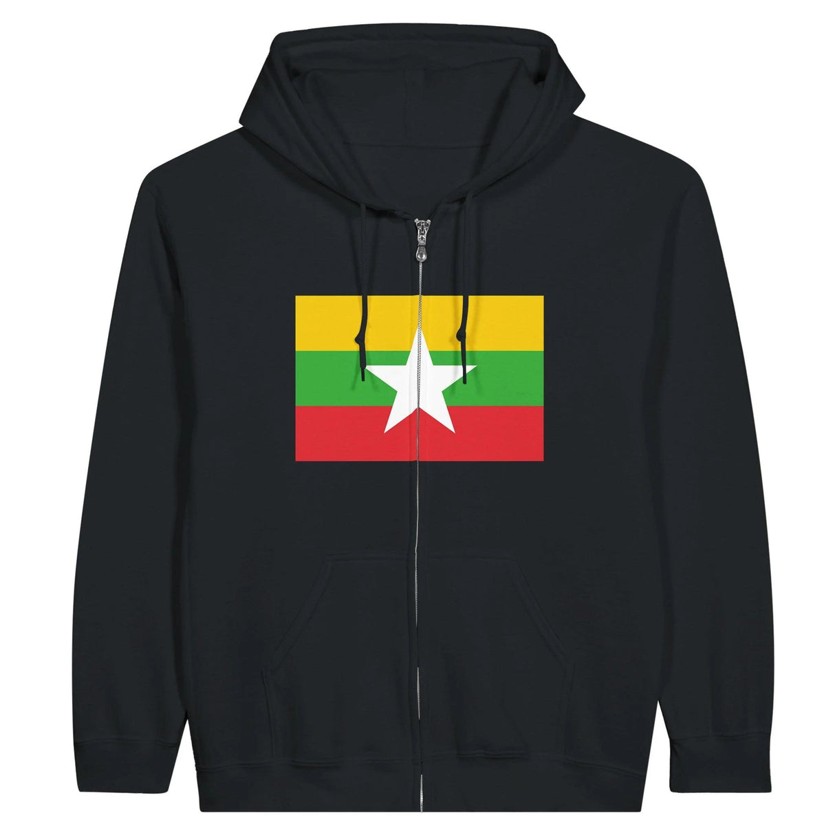 Sweat à capuche birmanie coton mélangé fermeture éclair