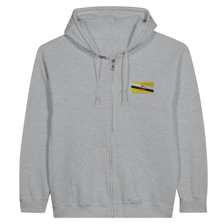 Sweat à capuche brunei broderie couleur coton mélangé