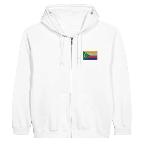 Sweat à capuche comores coton mélangé broderie couleur