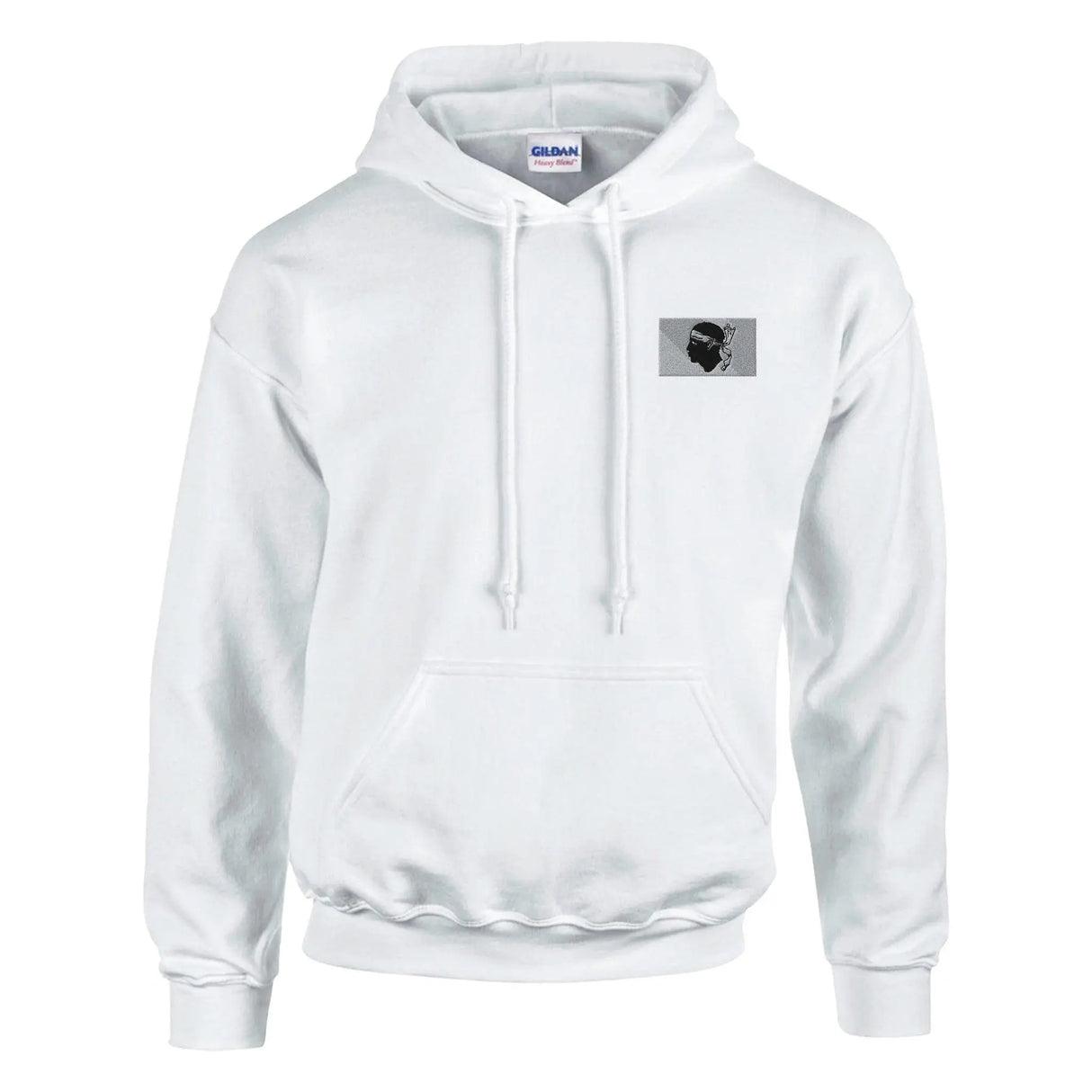 Sweat à capuche corse brodé coton mélangé capuche drapeau