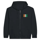 Sweat à capuche côte d’ivoire broderie coton mélangé