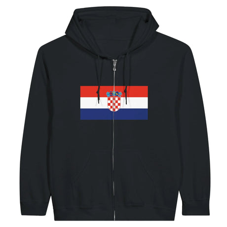 Sweat à capuche croatie coton mélangé fermeture éclair