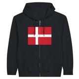 Sweat à capuche danemark coton mélangé fermeture éclair