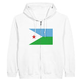 Sweat à capuche djibouti coton mélangé fermeture éclair