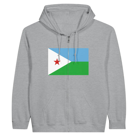 Sweat à capuche djibouti coton mélangé fermeture éclair