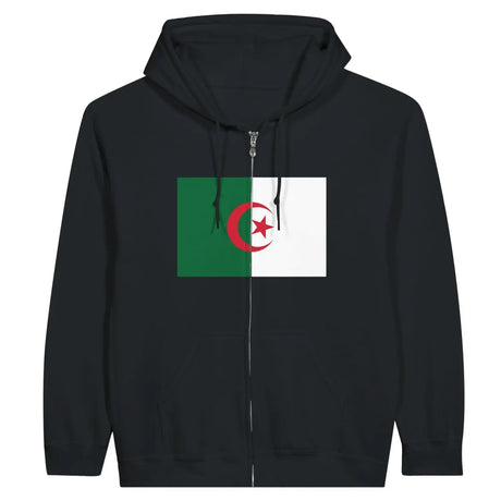Sweat à capuche drapeau algérie à fermeture éclair - pixelformaflag
