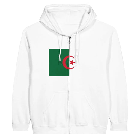 Sweat à capuche drapeau algérie à fermeture éclair - pixelformaflag