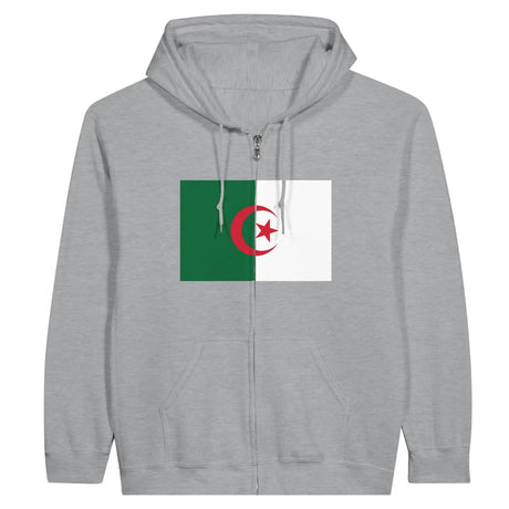 Sweat à capuche drapeau algérie à fermeture éclair - pixelformaflag