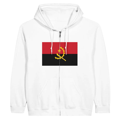 Sweat à capuche drapeau angola à fermeture éclair - pixelformaflag