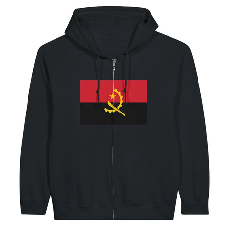 Sweat à capuche drapeau angola à fermeture éclair - pixelformaflag