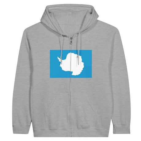 Sweat à capuche drapeau antarctique à fermeture éclair - pixelformaflag