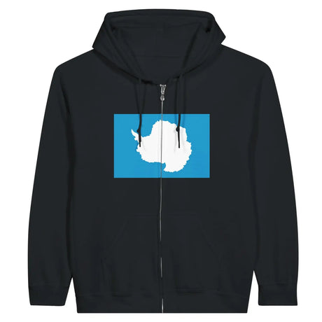 Sweat à capuche drapeau antarctique à fermeture éclair - pixelformaflag