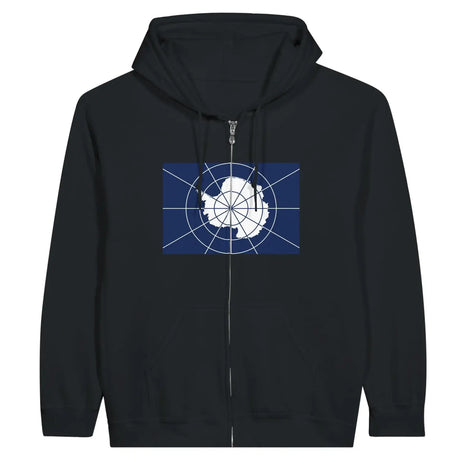 Sweat à capuche drapeau antarctique officiel à fermeture éclair - pixelformaflag