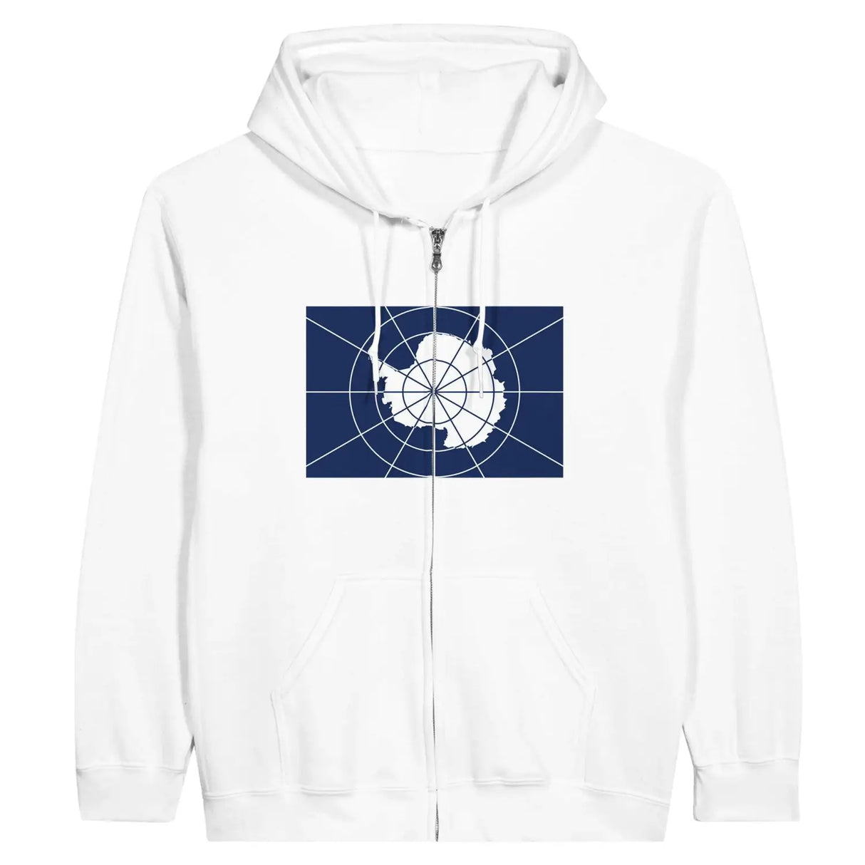 Sweat à capuche drapeau antarctique officiel à fermeture éclair - pixelformaflag