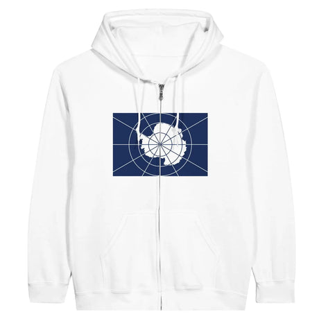 Sweat à capuche drapeau antarctique officiel à fermeture éclair - pixelformaflag