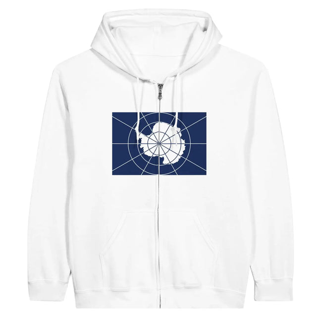 Sweat à capuche drapeau antarctique officiel à fermeture éclair - pixelformaflag