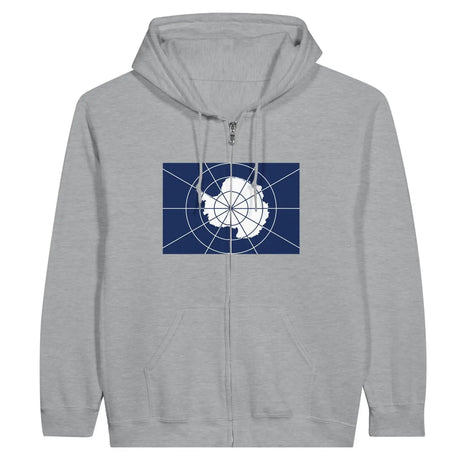 Sweat à capuche drapeau antarctique officiel à fermeture éclair - pixelformaflag