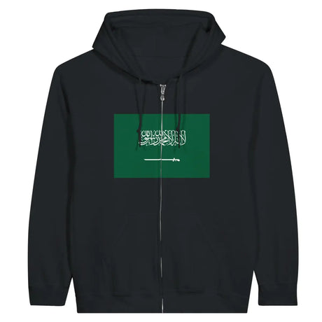 Sweat à capuche drapeau arabie saoudite à fermeture éclair - pixelformaflag