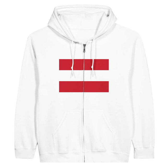 Sweat à capuche drapeau autriche à fermeture éclair - pixelformaflag