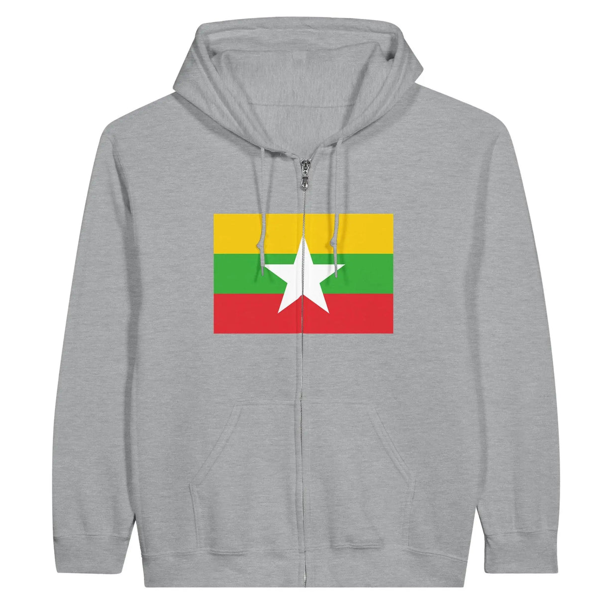Sweat à capuche drapeau birmanie à fermeture éclair - pixelformaflag