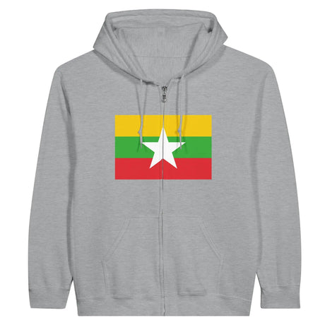 Sweat à capuche drapeau birmanie à fermeture éclair - pixelformaflag