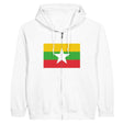 Sweat à capuche drapeau birmanie à fermeture éclair - pixelformaflag