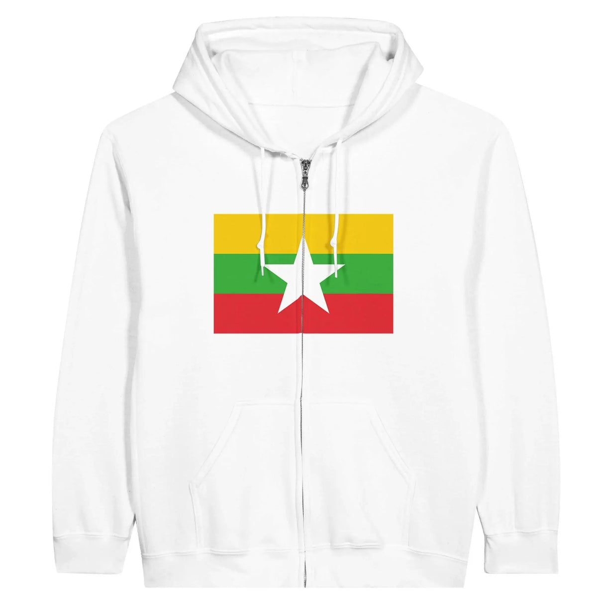 Sweat à capuche drapeau birmanie à fermeture éclair - pixelformaflag