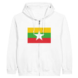 Sweat à capuche drapeau birmanie à fermeture éclair - pixelformaflag