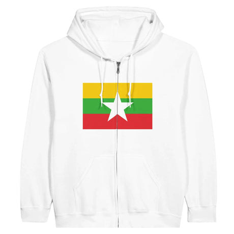Sweat à capuche drapeau birmanie à fermeture éclair - pixelformaflag