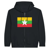 Sweat à capuche drapeau birmanie à fermeture éclair - pixelformaflag