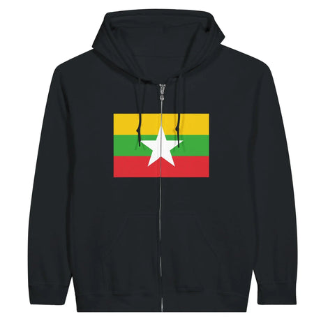 Sweat à capuche drapeau birmanie à fermeture éclair - pixelformaflag