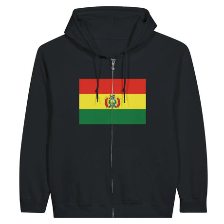 Sweat à capuche drapeau bolivie à fermeture éclair - pixelformaflag