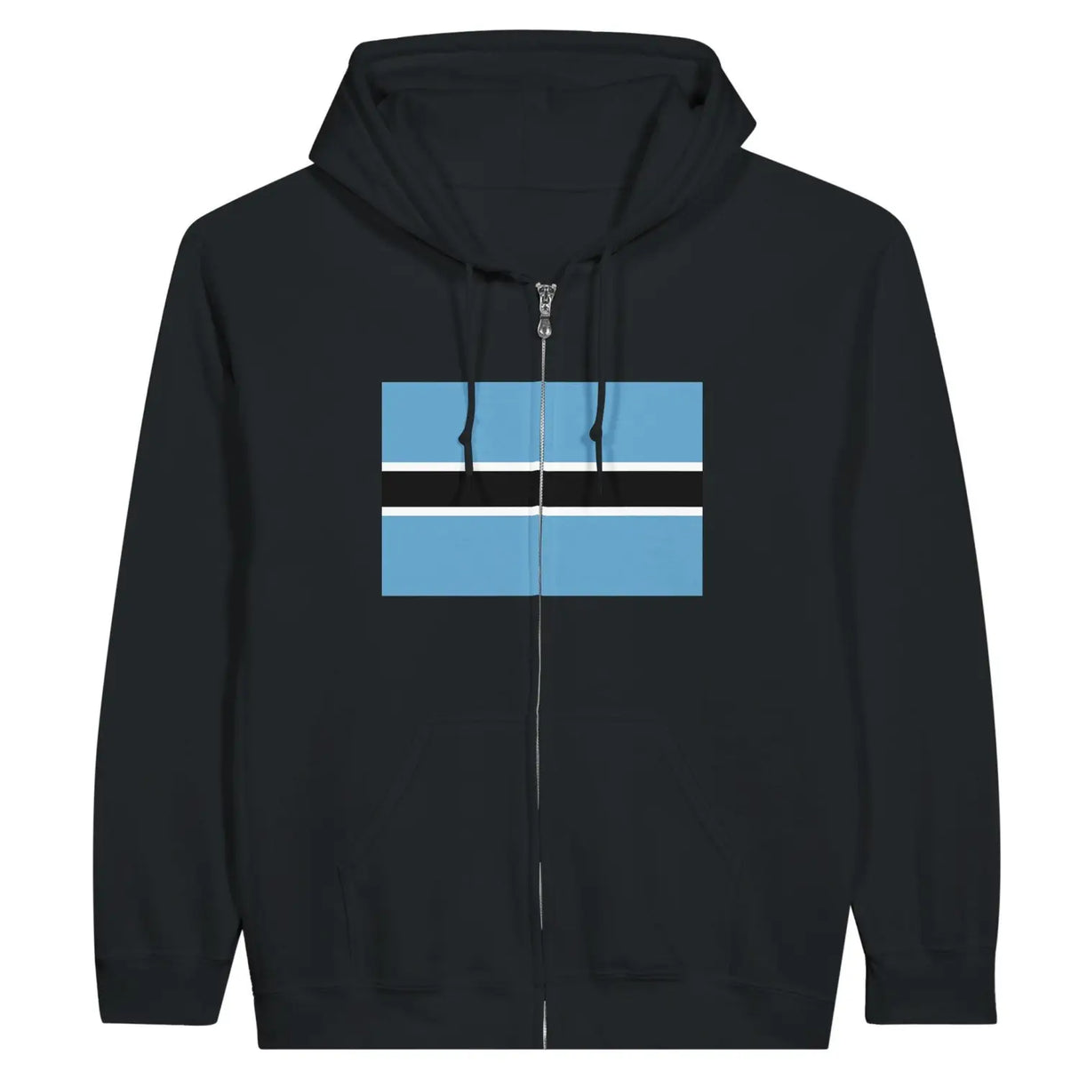 Sweat à capuche drapeau botswana à fermeture éclair - pixelformaflag