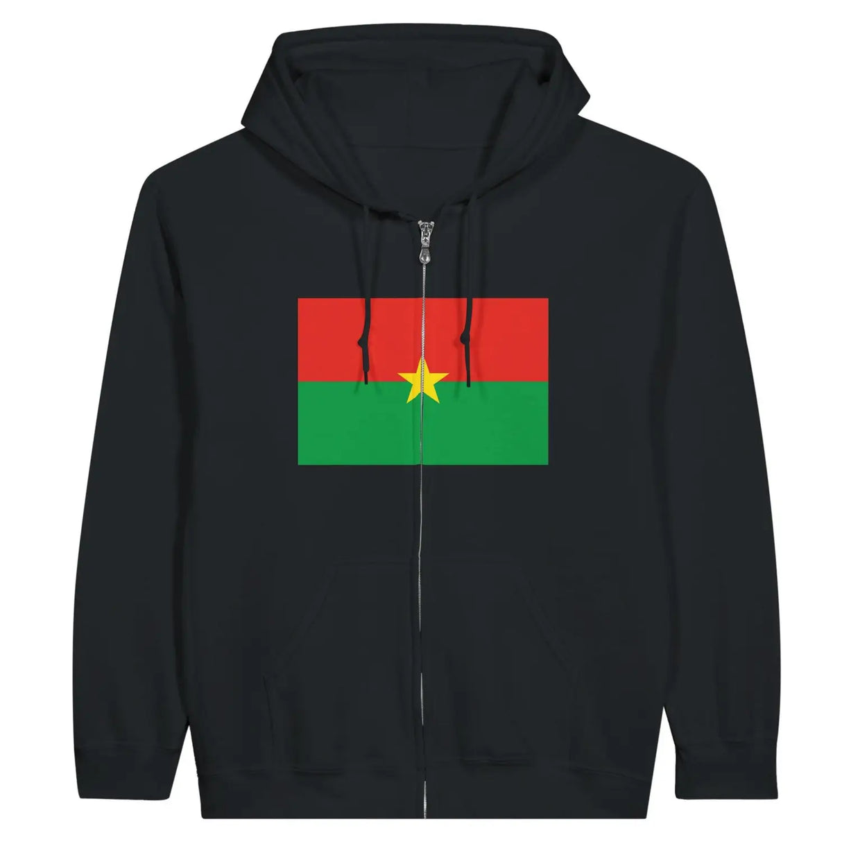 Sweat à capuche drapeau burkina faso à fermeture éclair - pixelformaflag