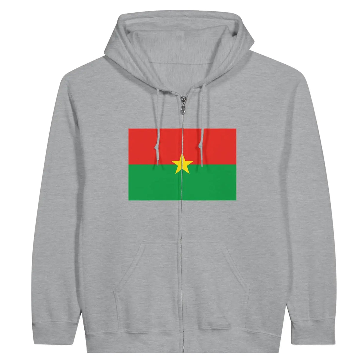 Sweat à capuche drapeau burkina faso à fermeture éclair - pixelformaflag