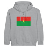 Sweat à capuche drapeau burkina faso à fermeture éclair - pixelformaflag