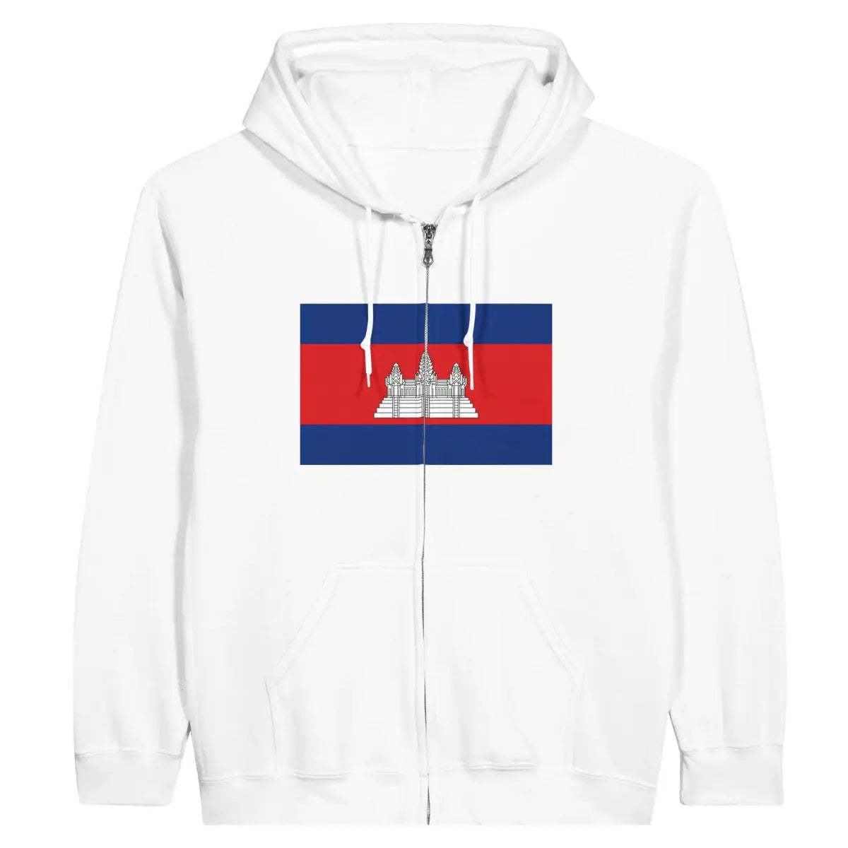 Sweat à capuche drapeau cambodge à fermeture éclair - pixelformaflag