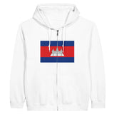 Sweat à capuche drapeau cambodge à fermeture éclair - pixelformaflag