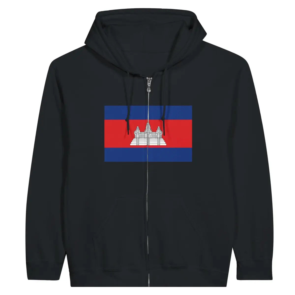Sweat à capuche drapeau cambodge à fermeture éclair - pixelformaflag