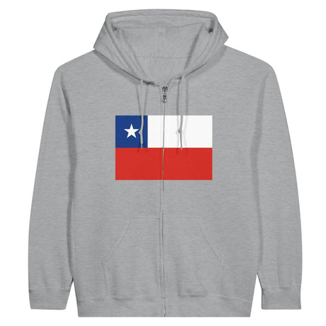 Sweat à capuche drapeau chili à fermeture éclair - pixelformaflag