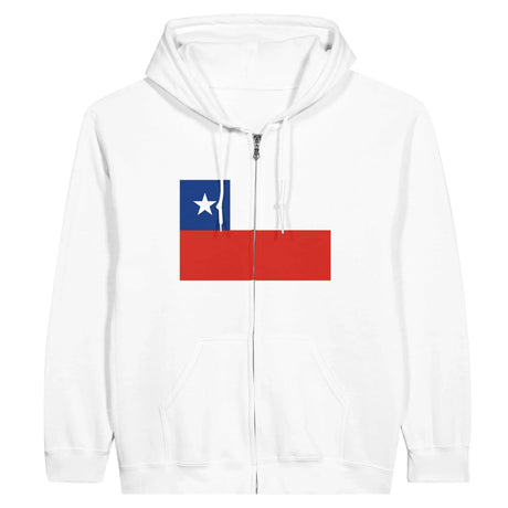 Sweat à capuche drapeau chili à fermeture éclair - pixelformaflag