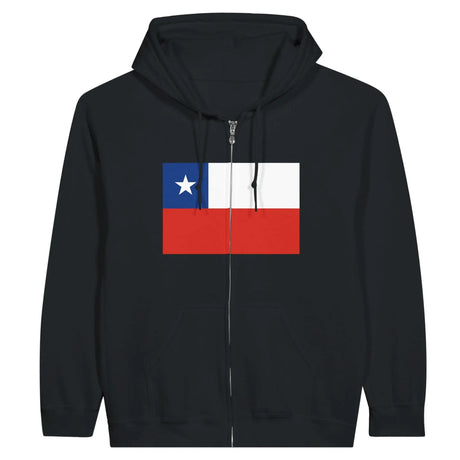 Sweat à capuche drapeau chili à fermeture éclair - pixelformaflag